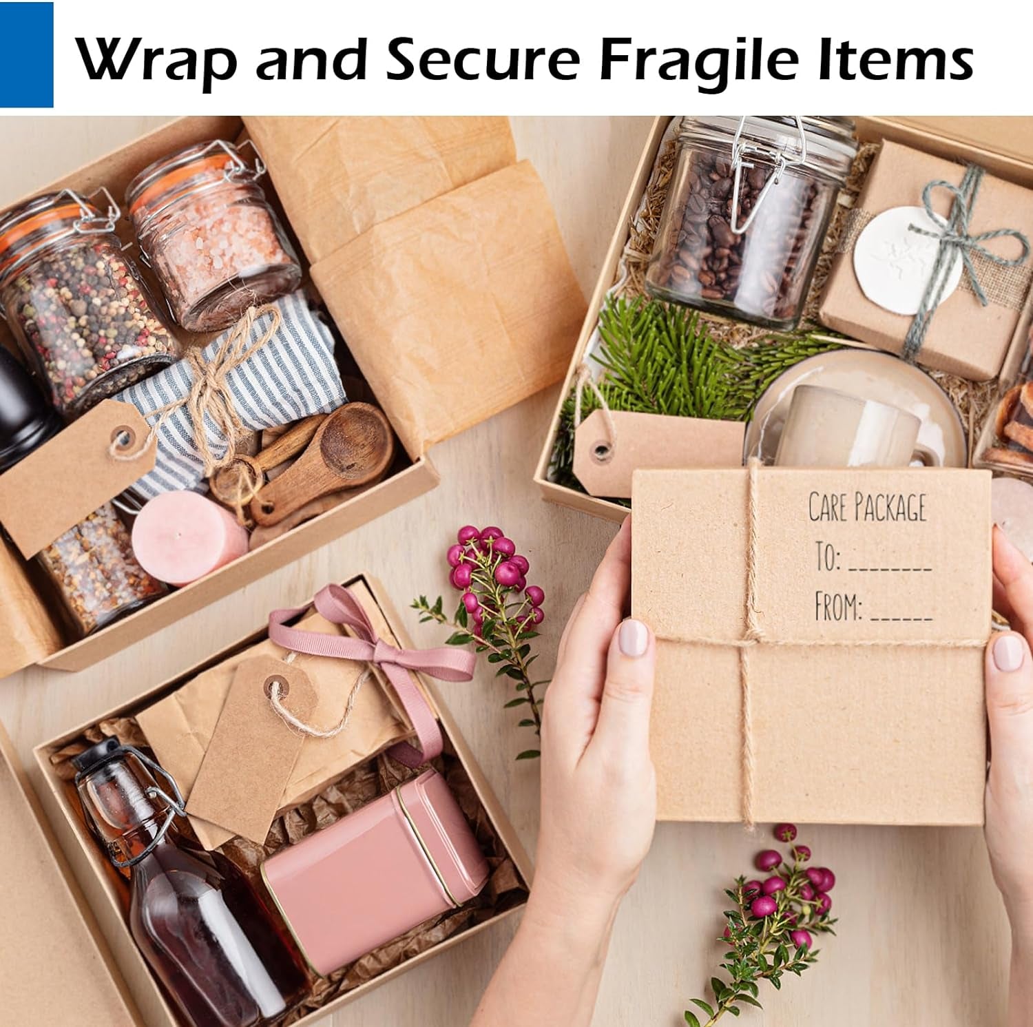 Brown Wrapping Paper, Craft Paper 15" X 1,200" (100Ft), Kraft Paper Roll for Gift Packing, Moving, Shipping, Postal, Art Crafts, Floor Covering, Bulletin Boards, Table Runner