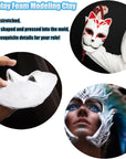 White Moldable Cosplay Foam Clay (500 Gram) - High Density Air Dry Clay, Modeling Clay for Intricate Designs, Figures, Masks, Craft Projects,Great for Cutting, Sanding or Shaping with Tools.
