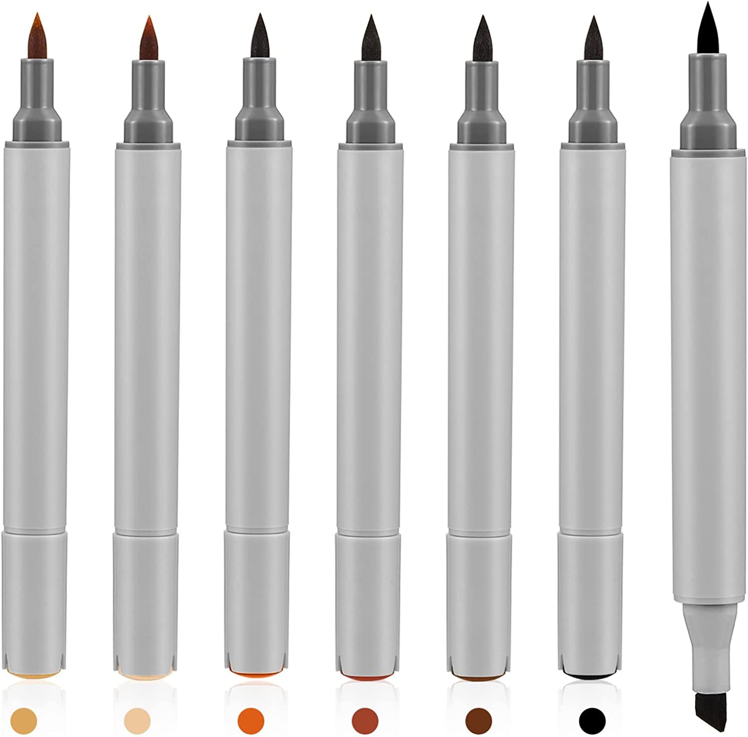 6 Pack Dual Tip Leather Dye Marker Pens Leather Touch up Pen Shoe Marker Leather Flow Leather Marking Pen for Furniture Scratches Shoe Repair Kit Paint Marking, 6 Colors