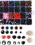 1060 Pcs Safety Eyes and Noses for Amigurumi, 6-16 Mm Colorful Safety Eyes with Washer Plastic Stuffed Crochet Eyes Craft Doll Eyes for Stuffed Animals Crochet Toy Christmas Stocking Stuffers