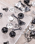 50 Pair Snaps for Sewing 3 Styles Hook and Eye Latch for Clothing Sewing Fixing Tools with Metal Sewing Buttons Fasteners Press Studs for Skirt Dress Bra Sewing DIY Crafting, 2 Colors (50)
