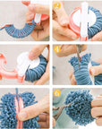 2 Set Pompom Makers of 6 Sizes,  50 PCS Pom Pom Kit Includes 8 PCS Pom Pom Maker, 2 PCS Thread Cutter Scissors, 40 PCS Plastic Needles for Fluff Ball Weave DIY Wool Yarn Knitting