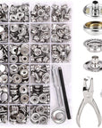 Canvas Snap Kit,  Marine Grade Stainless Steel Snaps, Screw Snaps,Boat Cover Snaps, Carpet Snap Kit with Setting Tool for Boat Cover Furniture (Silver-314Pcs)