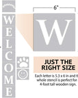 Welcome Stencil, Stencils for Painting on Wood Reusable, Own DIY Projects, Gifts and More, Easy to Use Large Letter Stencil – Horizontal and Vertical (Welcome Stencil)