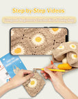 Crochet Kit for Beginners Daisy Tote Bag DIY Knitting Kits of Daisy Tote Bag with Step-By-Step Video Tutorials Crochet Kit Beginners for Adults and Kids
