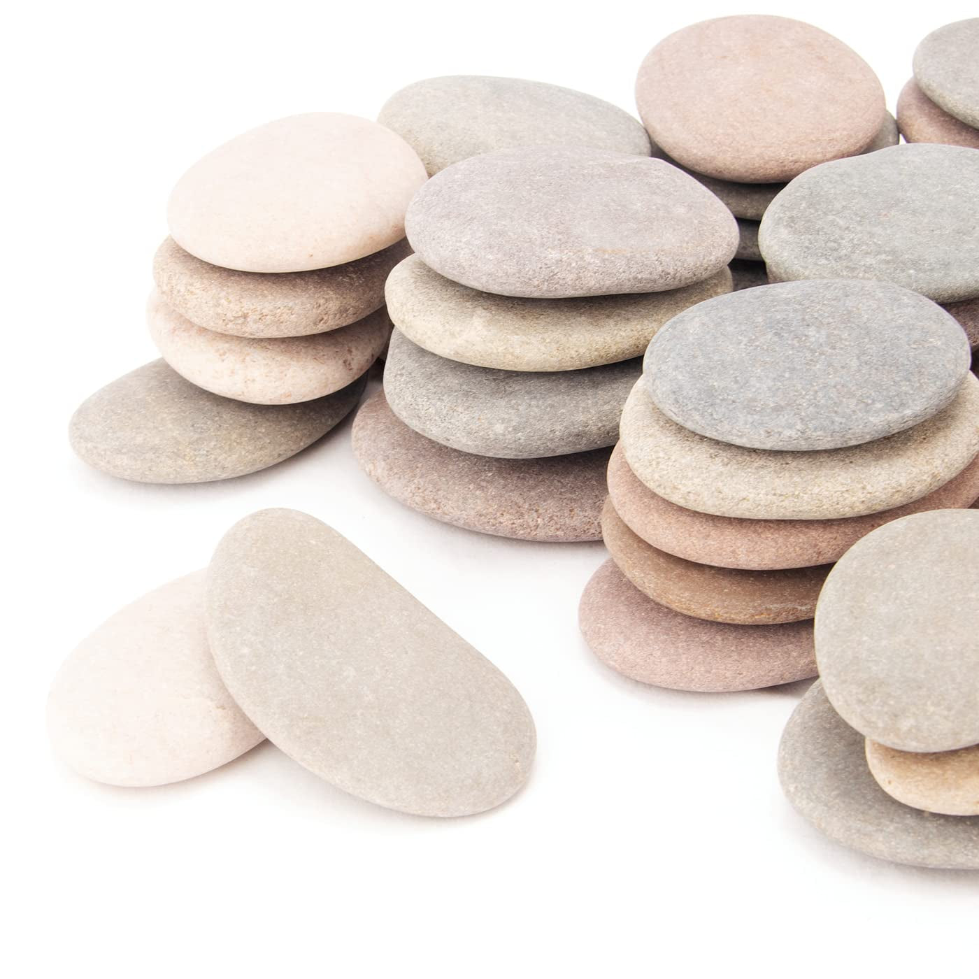 [About 98 PCS - 103 PCS](18.1 Pounds) Painting Rocks,2.23&quot;-3.68&quot; River Rocks,Flat Stones