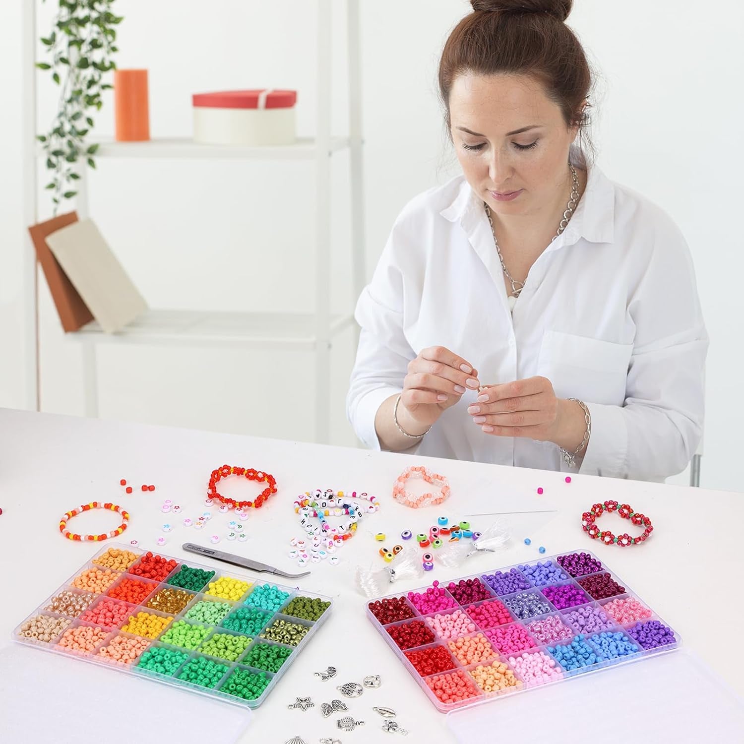 4320Pcs 72 Colors, 5Mm Glass Seed Beads for Bracelet Making Kit, Small Beads for Jewelry Making with Letter Beads for Crafts Gifts