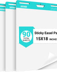 Sticky Mini Easel Pad, 15 X 18 Inches, Self Stick Flip Chart Paper,Sticky Chart Paper for Teachers, Anchor Chart Paper for Office, 30 Sheets/Pad, 3 Pads…
