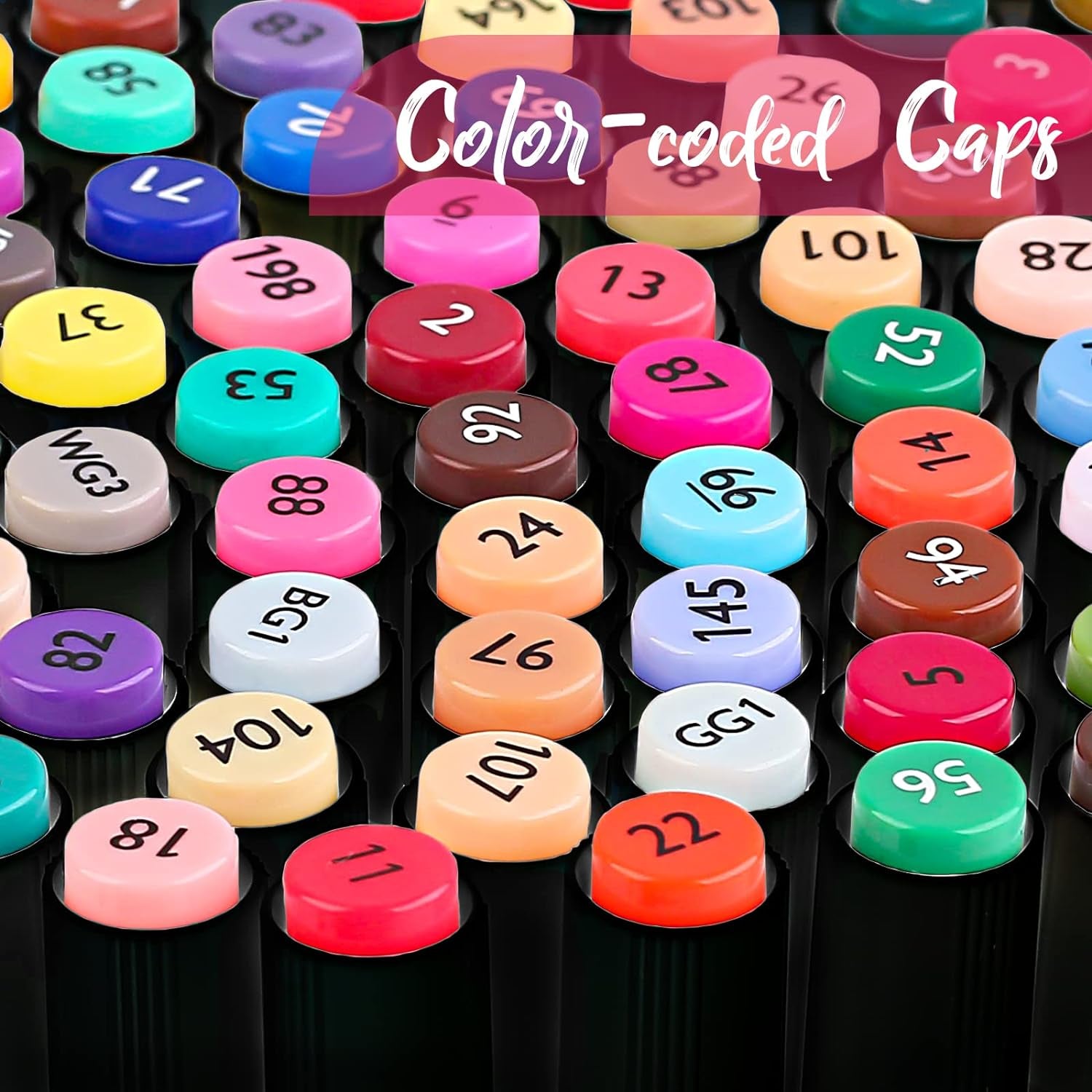Alcohol Markers, 101 Colors Artist Markers Pens Set, Dual Tips Chisel & Fine Sketch Art Markers, Art Supplies Kit for Kids Adult Coloring Book Color, Painting, Drawing, Blending and Sketching
