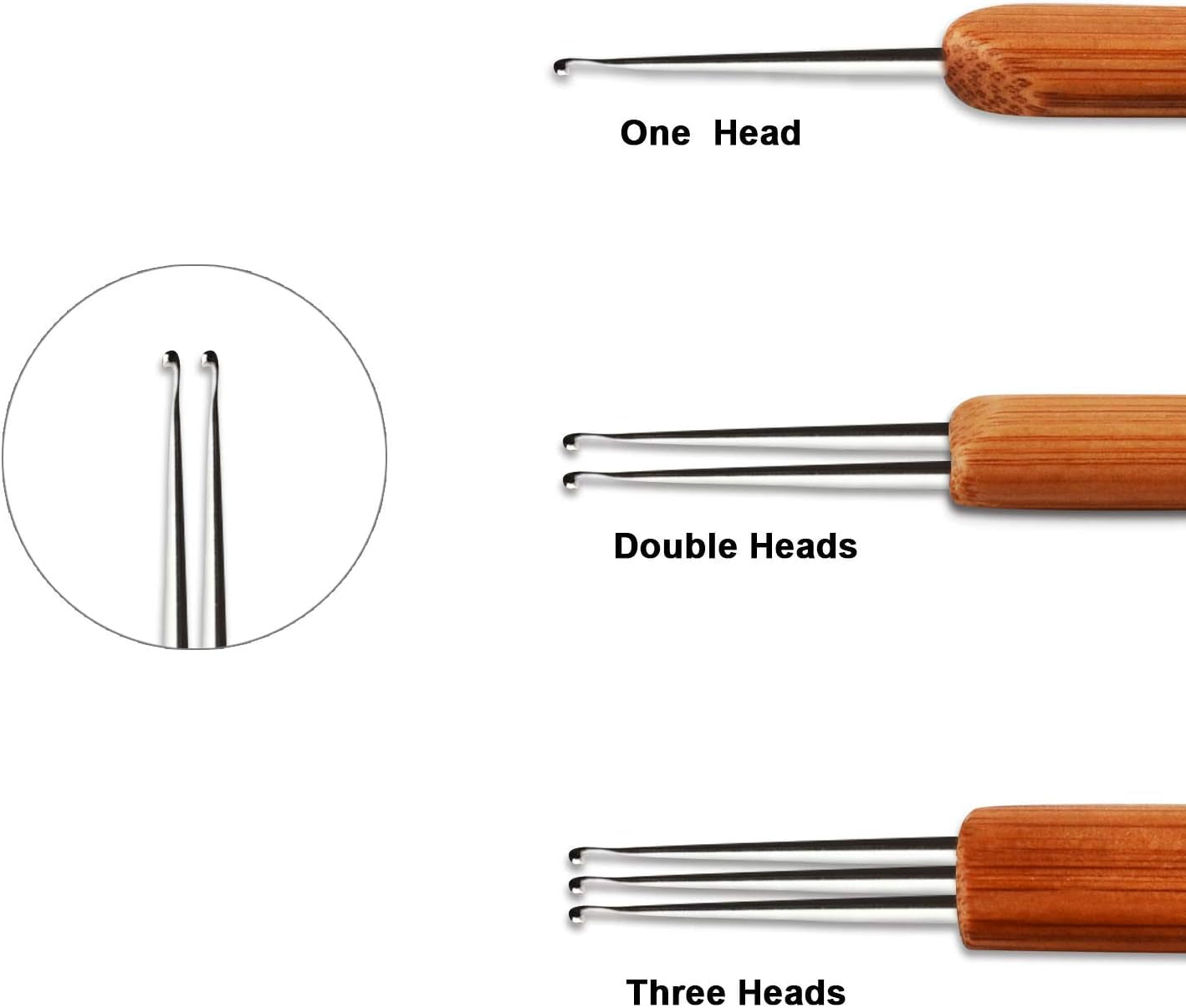 6 Pieces Dreadlock Crochet Hook 0.5Mm 0.75 Mm Needle Weaving Crochet, Include 1 Hook, 2 Hooks, 3 Hooks for Braid Craft