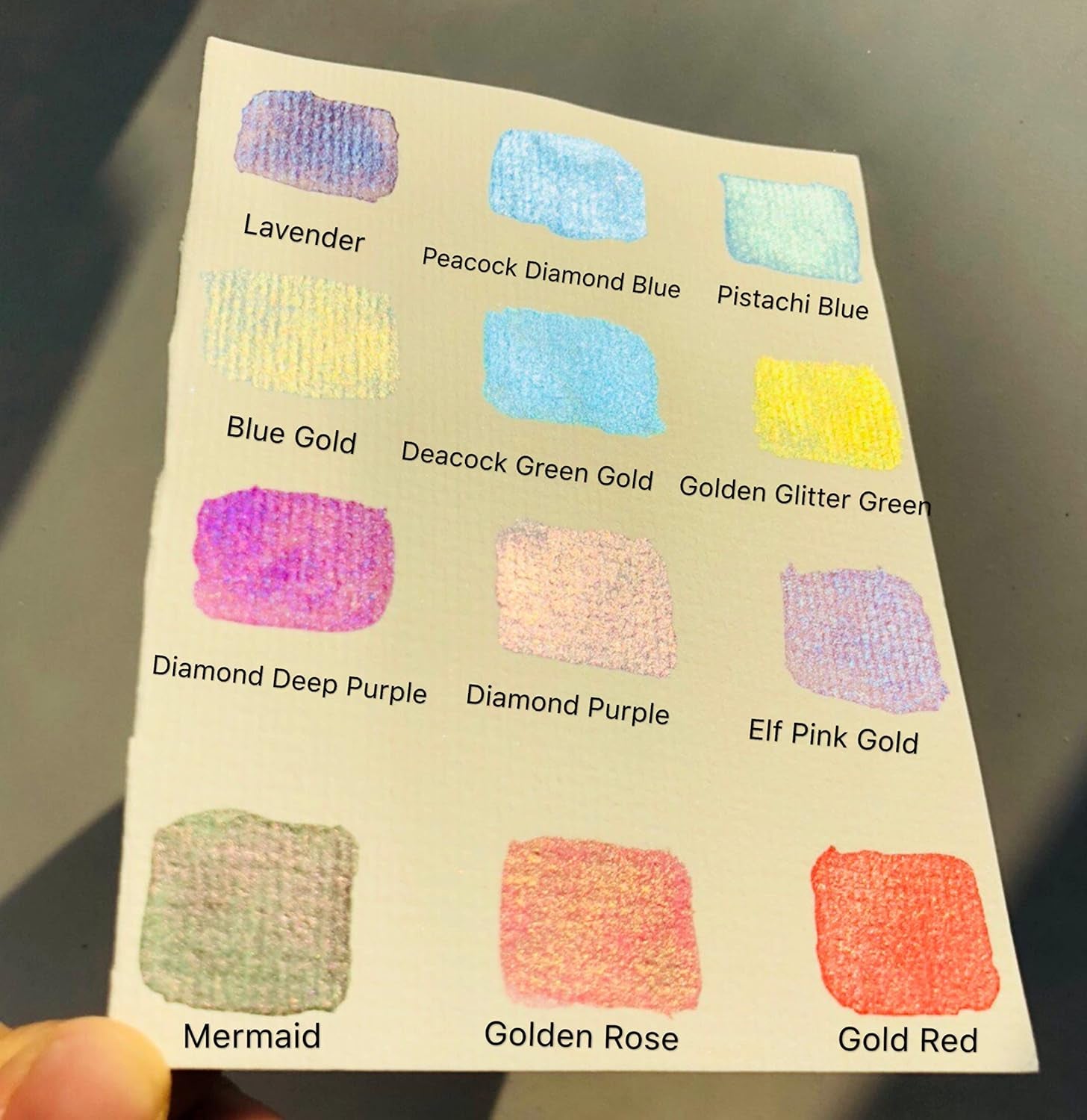 Metallic Watercolour Paints Handmade Glitter Shimmering Double Color Watercolour Solid Paint Include 12 Colors Water Colour in Portable Tin Box for Artists, Professionals