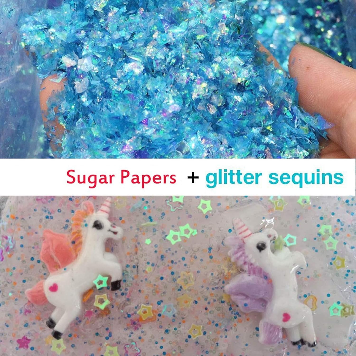 130 Pack Slime Making Kits Supplies,Gold Leaf,Foam Balls,Glitter Shake Jars,Fishbowl Beads,Fruit Slices,Fake Sprinkles,Glitter Sequins Accessories, Sugar Papers (Slime Kits)