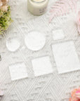6 Pcs Acrylic Blocks Wedding Flat Lay Props Acrylic Styling Block Photography Clear Stamp Display Block Set Props Wedding for Scrapbooking Crafts(Square, Round)
