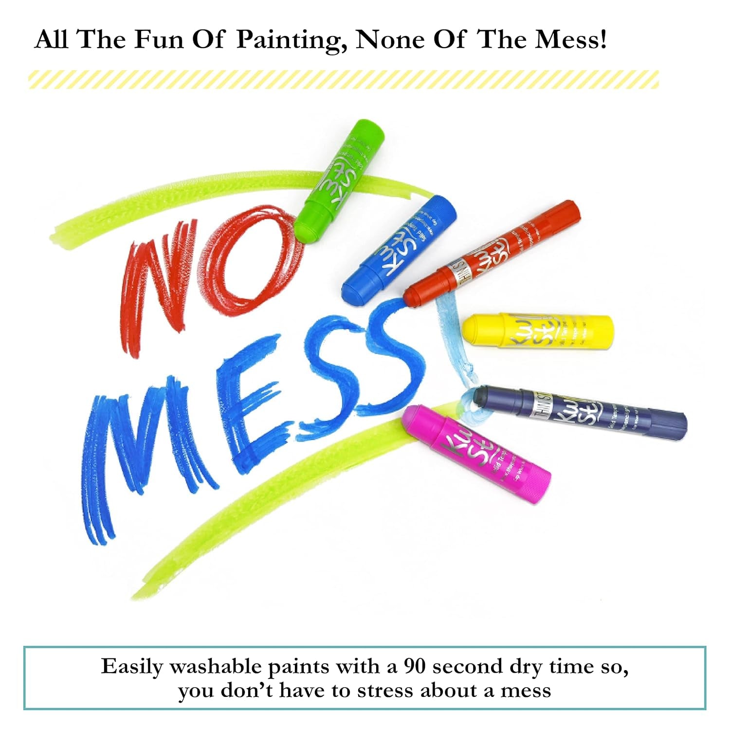 Kwik Stix Solid Tempera Paints, Thin Stix Paint Pens, Super Quick Drying, 6 Neon, 6 Metalix & 12 Classic Vibrant Colors - 24 Pack - TPG-620