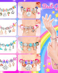 130 Pcs Charm Bracelet Making Kit, Jewelry Toy for Girl Age 8-12 Beads Craft Set for 5 6 7 8 9 10 11 12 Year Old Teenage Birthday Gift