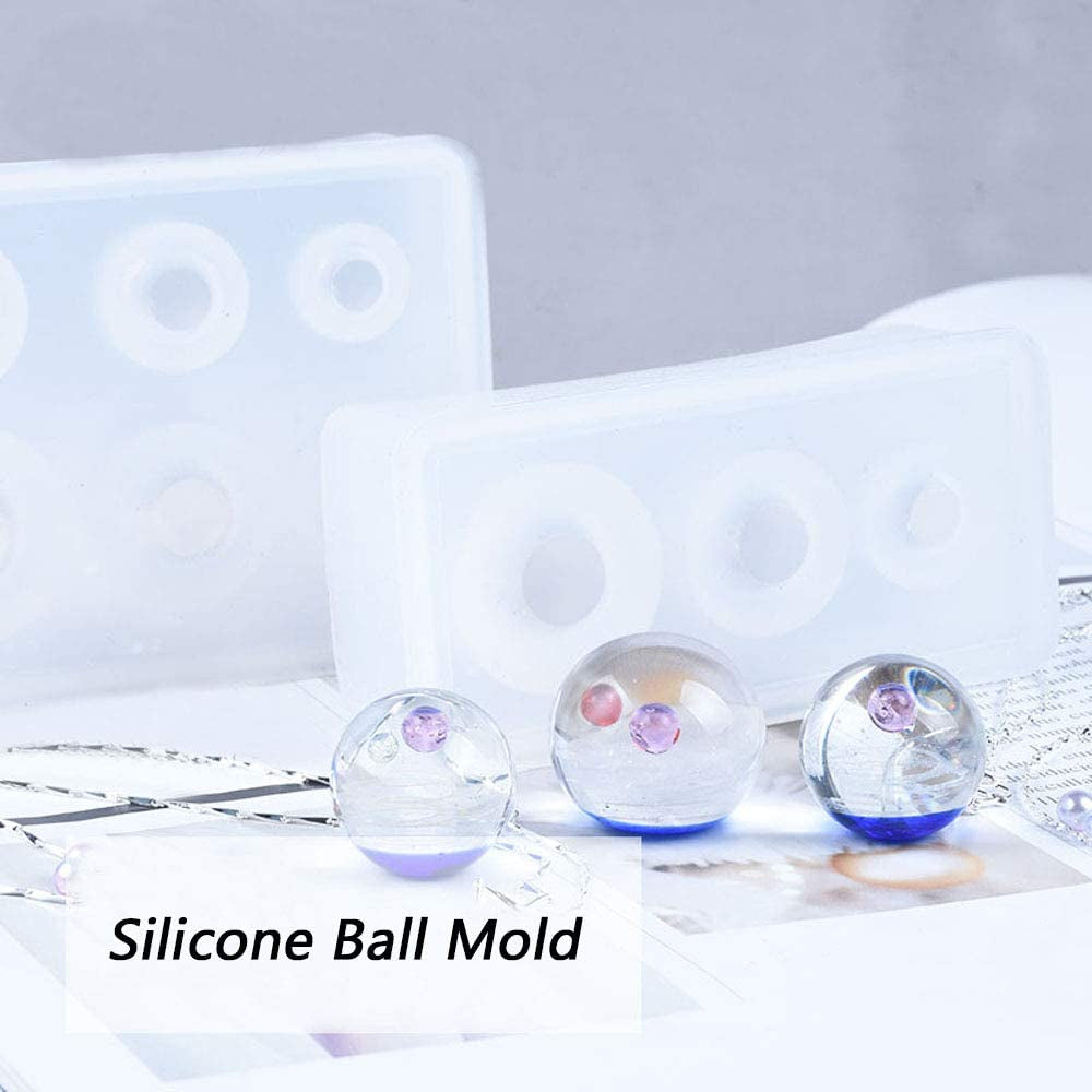 Silicone Ball Mold,  3Pcs Resin Epoxy Mold, Universe Spheroid Moulds, Orbs Pendant Casting Molds for UV Resin Crafts, DIY Jewelry Making