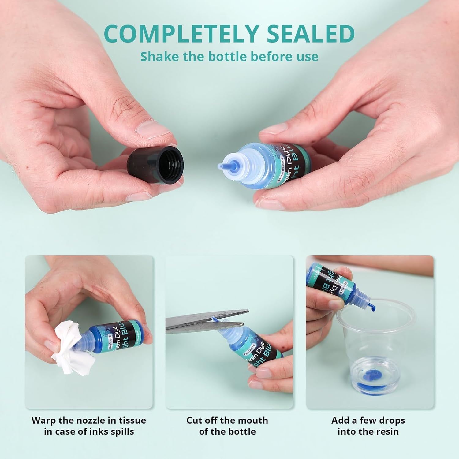 Epoxy Resin Dye - 20 Colors Resin Pigment Paste, Liquid Translucent UV Resin Color Concentrated Colorant Set for Candle Making, Soap Making, Jewelry Making, Paint, DIY Art Crafts - 10Ml Each