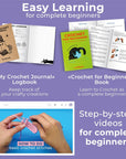 Ultimate Beginner Crochet Kit for Adults and Kids - Learn to Crochet with Complete Crochet Starter Kit - Perfect Crocheting Kit for Beginners - Includes 20 Yarn Skeins, 9 Hooks, Crochet Book