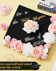 39 Pcs Graduation Cap Decorations Kit Include 29 Faux Flowers Heads Glue Gun 6 Glue Sticks 3 Sheets Glitter Quotes Cap Topper Decoration Kit for Graduation DIY (Cap Not Included)