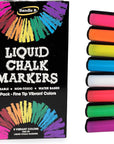 Chalk Markers - 8 Vibrant, Erasable, Non-Toxic, Water-Based, Reversible Tips, for Kids & Adults for Glass or Chalkboard Markers for Businesses, Restaurants, Liquid Chalk Markers (Vibrant 6Mm)