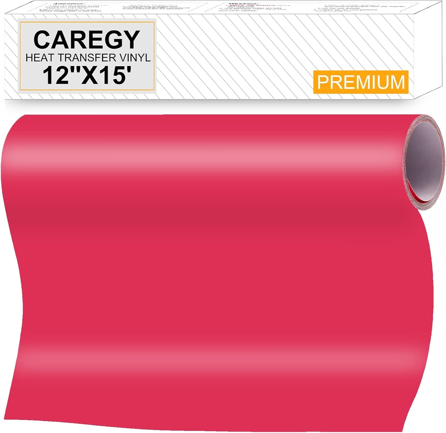 Heat Transfer Vinyl HTV for T-Shirts 12 Inches by 15 Feet Roll (Rose Red)