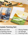 82 Pack Acrylic Paint Set,  66 Colors Acrylic Paint with 10 Brushes, 22Ml/0.74Oz Tubes, Vibrant Colors, Artist Painting Supplies for Kids, Adults Painting & Crafting on Canvas, Wood Ceramic