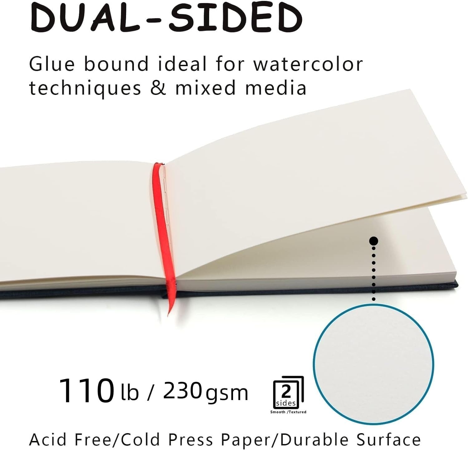 5.5" X 8.5" Watercolor Pad, Pack of 2 (76 Sheets), 110 Lb (230 GSM), Acid-Free Paper, Watercolor Book with Linen Bound for Watercolor Techniques and Mixed Media