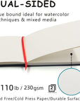 5.5" X 8.5" Watercolor Pad, Pack of 2 (76 Sheets), 110 Lb (230 GSM), Acid-Free Paper, Watercolor Book with Linen Bound for Watercolor Techniques and Mixed Media