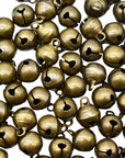 100PCS Small Jingle Bell 1/2 Inches Vintage Bronze Mini 10Mm Alloy Beads DIY for Jewelry Findings Sewing Wedding Doors Crafts