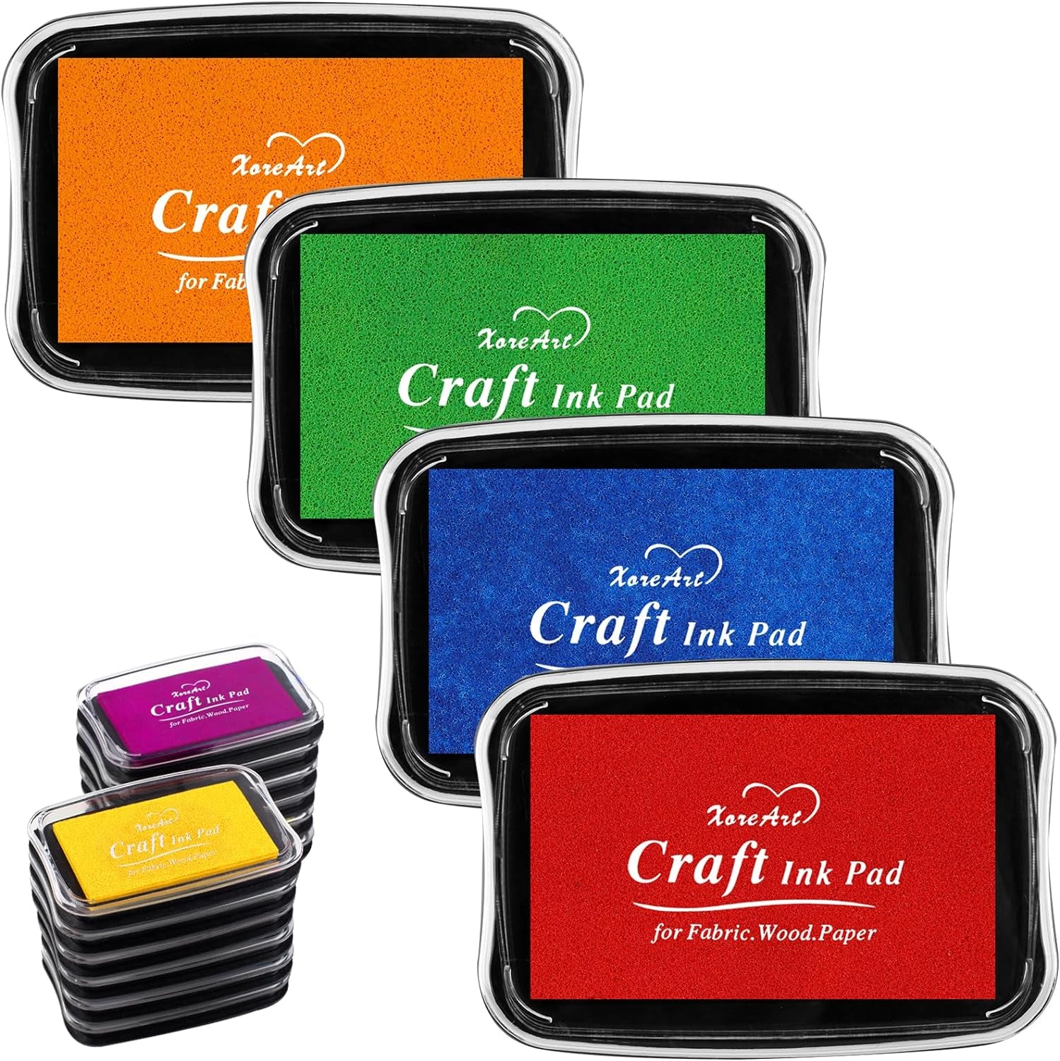 Large Finger Ink Pads for Kids Washable Craft Ink Stamp Pads, 16 Color DIY for Rubber Stamps, Paper, Scrapbooking, Wood Fabric, Best Gift for Kids(3.27"X4.39")