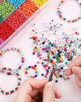 7200Pcs Seed Beads for Friendship Bracelet Kit, 4Mm Glass Bracelet Beads Kit and 300Pcs Letter Beads for Jewelry Making, Necklaces, Craft Gifts