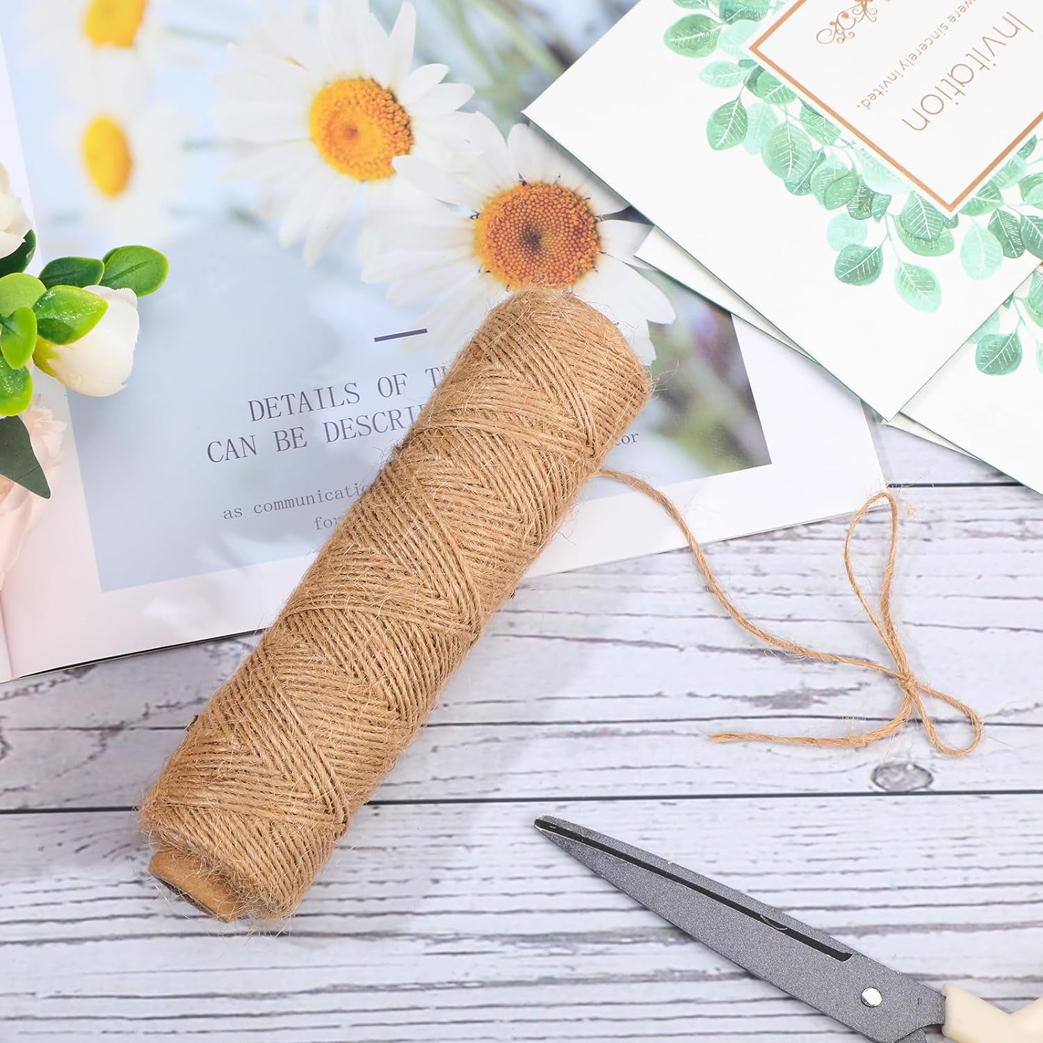 50 Sets Wedding Invitations Wraps Set Include Pre Folded Vellum Jackets for 5 X 7 Inch Invitations Mini Dried Flowers Gold Wax Seal Stickers for Wedding Birthday Bridal Baby Shower Craft DIY