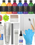 Acrylic Pouring Kit, Artist Starter Supplies Including 19 Colors Acrylic Paints,Pouring Medium, Silicone Oil, Canvases, Gloves, Strainers, Mixing Stick, Instructions for Flow DIY Painting