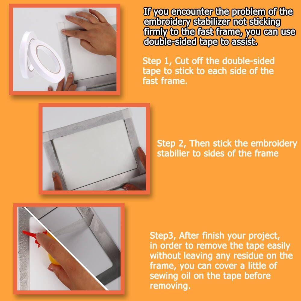 Sticky Self-Adhesive Tear Away Embroidery Stabilizer Backing 12" X 10 Yd Roll - Medium Weight for Napped Fabric & Hoop Less Embroidery