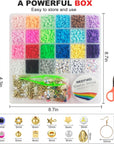 6200 Pcs Clay Beads Bracelet Making Kit, Flat round Polymer Heishi Friendship Bracelet Jewelry Kit with Charms and Elastic Strings for Girls 8-12 Gifts for Kids