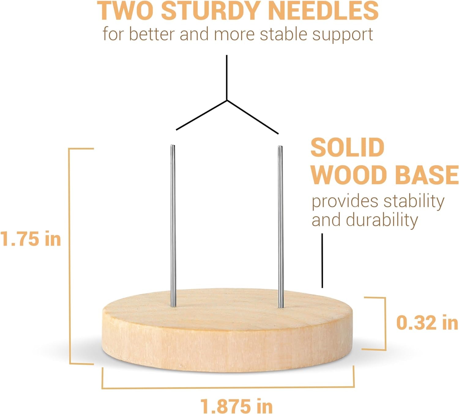 Artisan Wooden Doll Stand for Mini Crochet Dolls -1.87X1.75Inch, Dual-Needle Support, Wood Display Stand, Action Figure Stand, Perfect for Displaying, Ideal for Doll Enthusiasts
