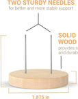 Artisan Wooden Doll Stand for Mini Crochet Dolls -1.87X1.75Inch, Dual-Needle Support, Wood Display Stand, Action Figure Stand, Perfect for Displaying, Ideal for Doll Enthusiasts