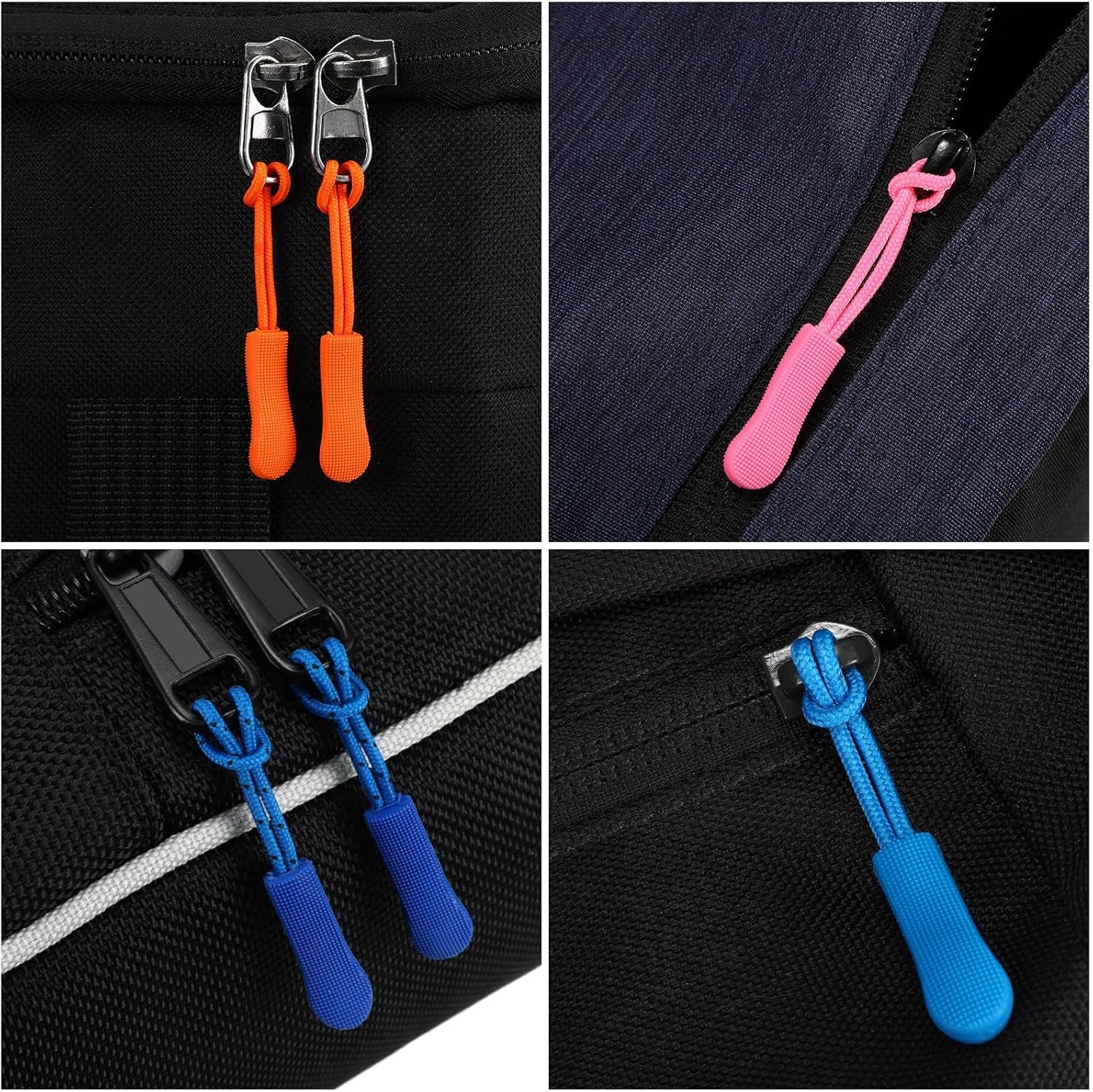 50 Pieces Zipper Pulls, 25 Colors Zipper Tags Strong Nylon Cord, Zipper Pull Replacement for Backpacks, Jackets, Luggage, Purses, Handbags, Sweatshirt