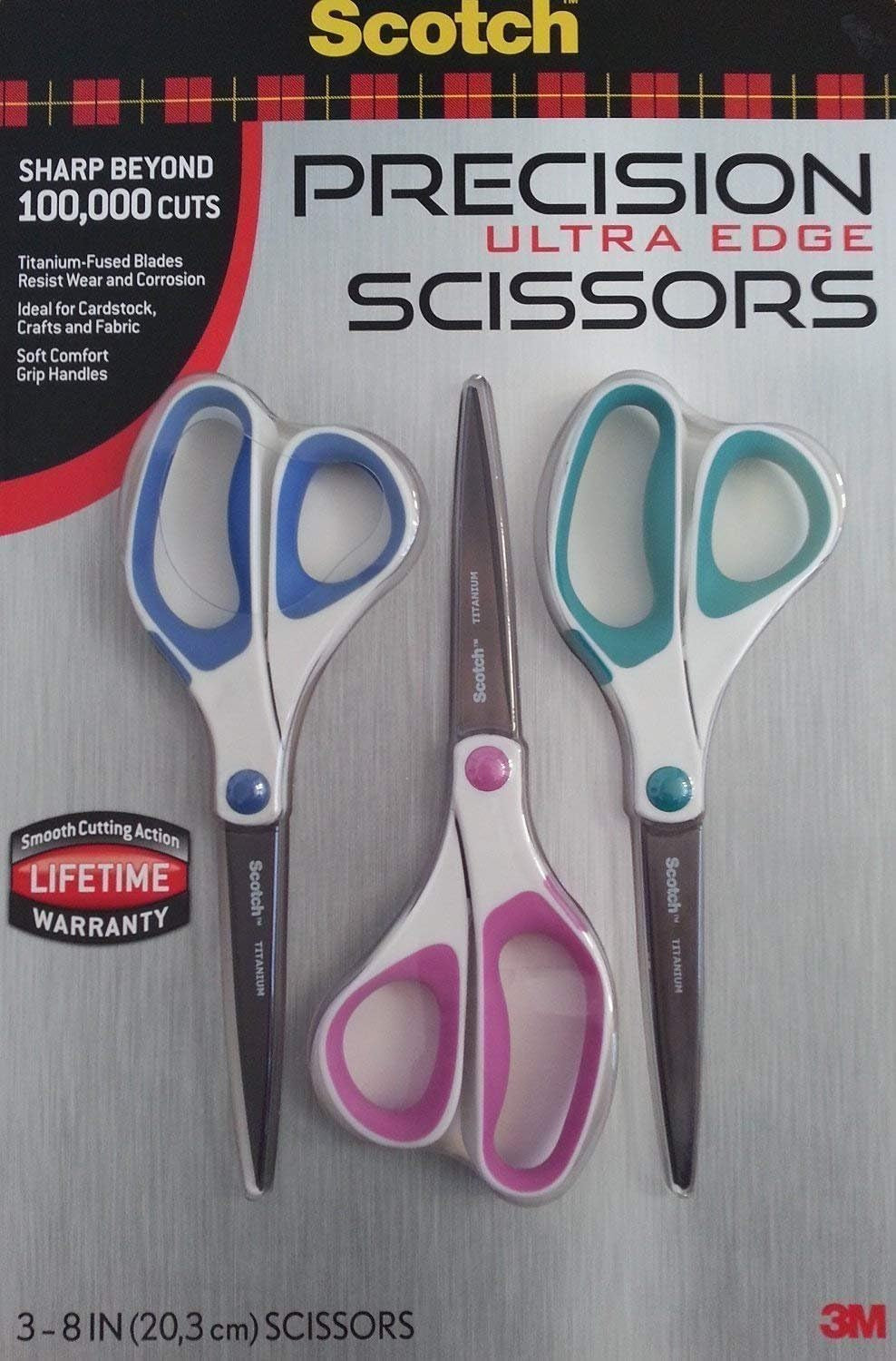 8-Inch Precision Ultra Edge Scissors, 3-Pack (1458-3)