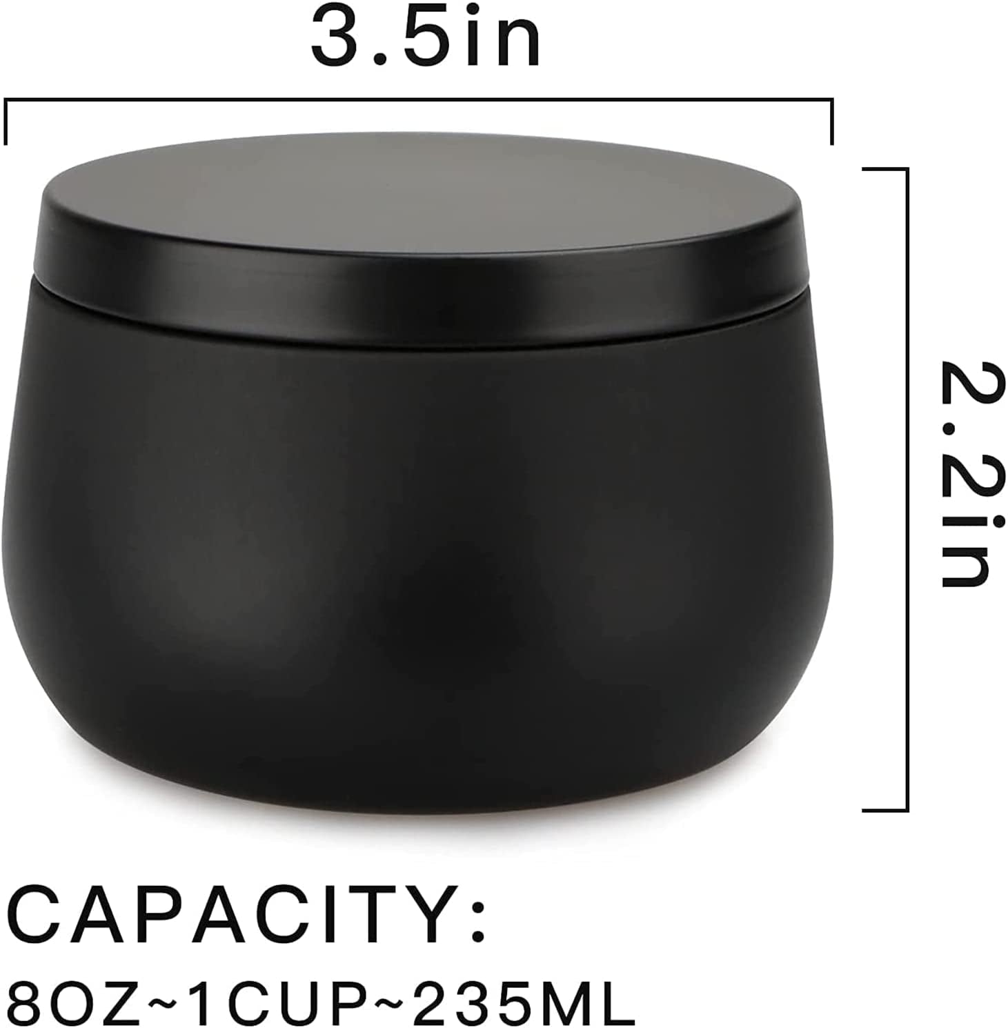 8Oz Candle Tins 24 Pieces,Candle Jars Candle Containers with Lids, 8 Oz, for Candles Making, Arts &amp; Crafts, Storage, and Gifts (Black 12Pcs+Gold 12PCS)