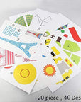 3D Printer Drawing Molds Paper Stencils for 3D Printing Pen, Printing Paper Painting Graffiti Template for 3D Pen Kids DIY Gift Present, 20 Sheets 40 Patterns with a PVC Transparent Board.
