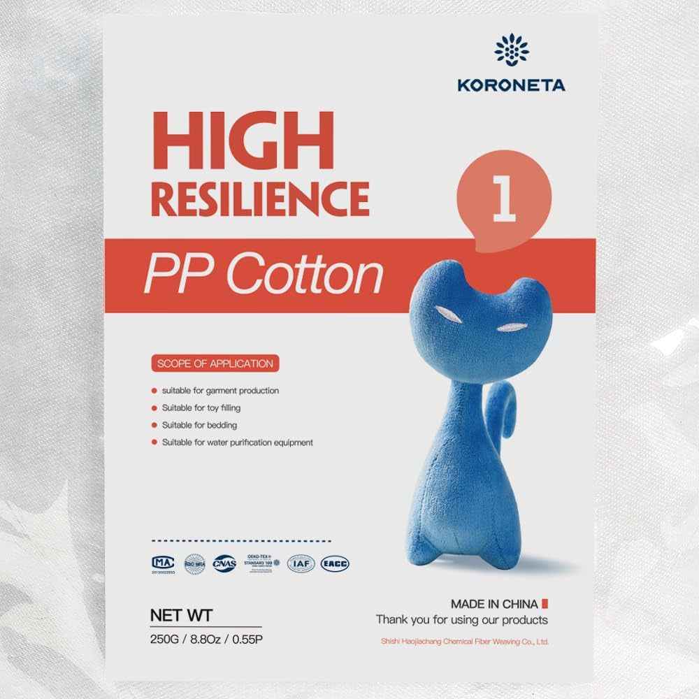 250G/8.8Oz Premium Polyester Fiber,White,Doll or Pillow Stuffing