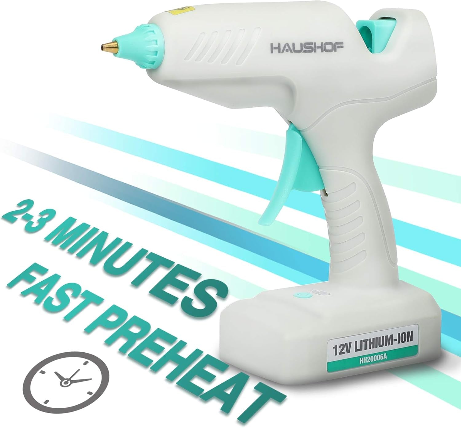 Hot Glue Gun, 60W Cordless Glue Gun with 20Pcs Full-Size Glue Sticks, Fast Preheating & High Temp, Cordless Hot Glue Gun Kit for DIY, Arts, Crafts, Home Decoration