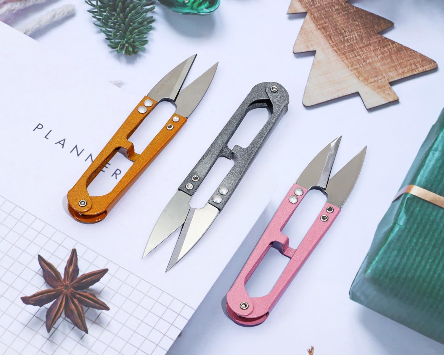 4.1Inch Sewing Scissors Yarn Thread Scissors Mini Small Snips Trimming Nipper - Great for Stitch,Diy Supplies (3PCS, Multicolor)