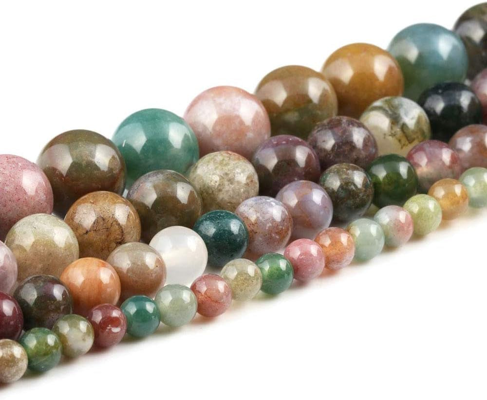 12Mm Natural Indian Agate Beads round Gemstone Loose Beads for Jewelry Making (31-33Pcs/Strand)