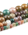 12Mm Natural Indian Agate Beads round Gemstone Loose Beads for Jewelry Making (31-33Pcs/Strand)