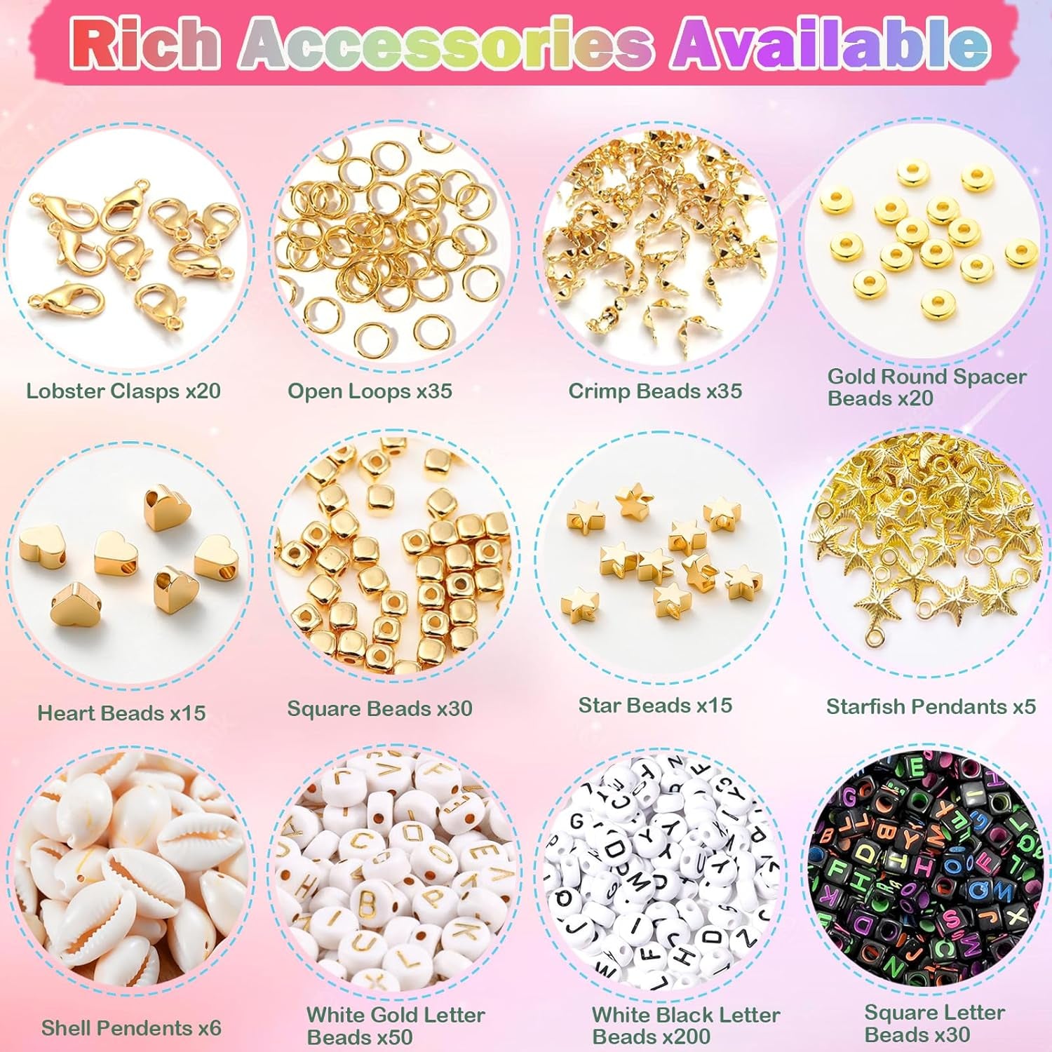 Flat Clay Beads Bracelet Making Kit Jewelry Making Kit for Beginner, 6Mm Flat Polymer Heishi Beads Letter Bead Friendship Bracelet Beads DIY Arts and Crafts Kit, Gifts Toys for Girls Age 6-12 (3000+)