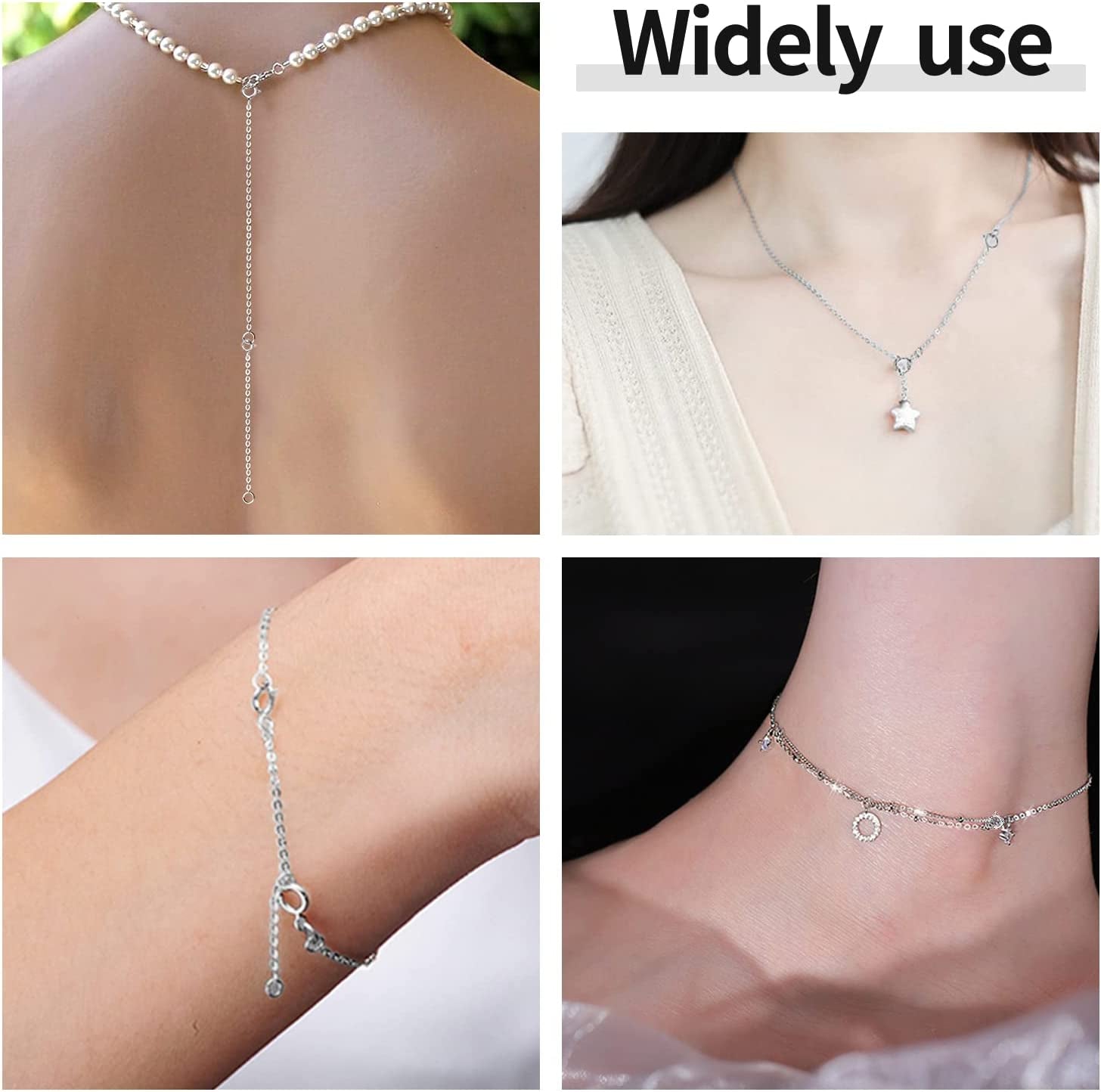 Gold Necklace Extender,925 Sterling Silver Durable Chain Extenders,Necklace Bracelet Anklet Jewelry Extension for Women (1 2 3 Inch)