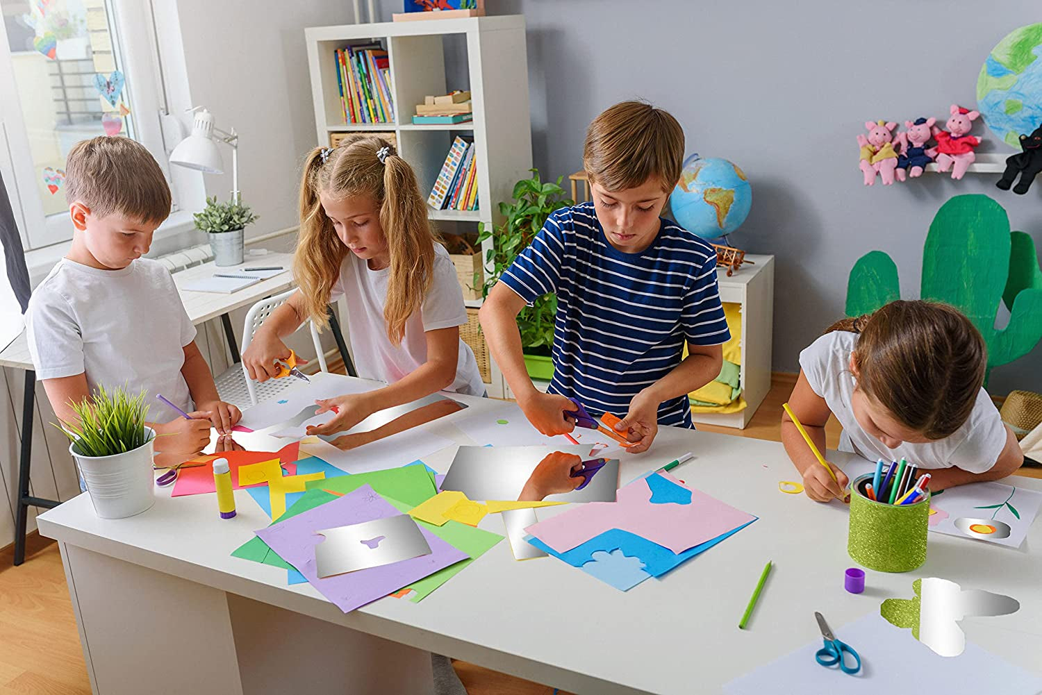 Stick on Mirror Tiles 6 X 9 Inches - Flexible Mirror Tape Sheets, Non-Glass Self Adhesive Stick on Mirror Tiles, Cut Mirror Stickers to Size, Peel and Stick, Great for Crafts and Mirror Wall