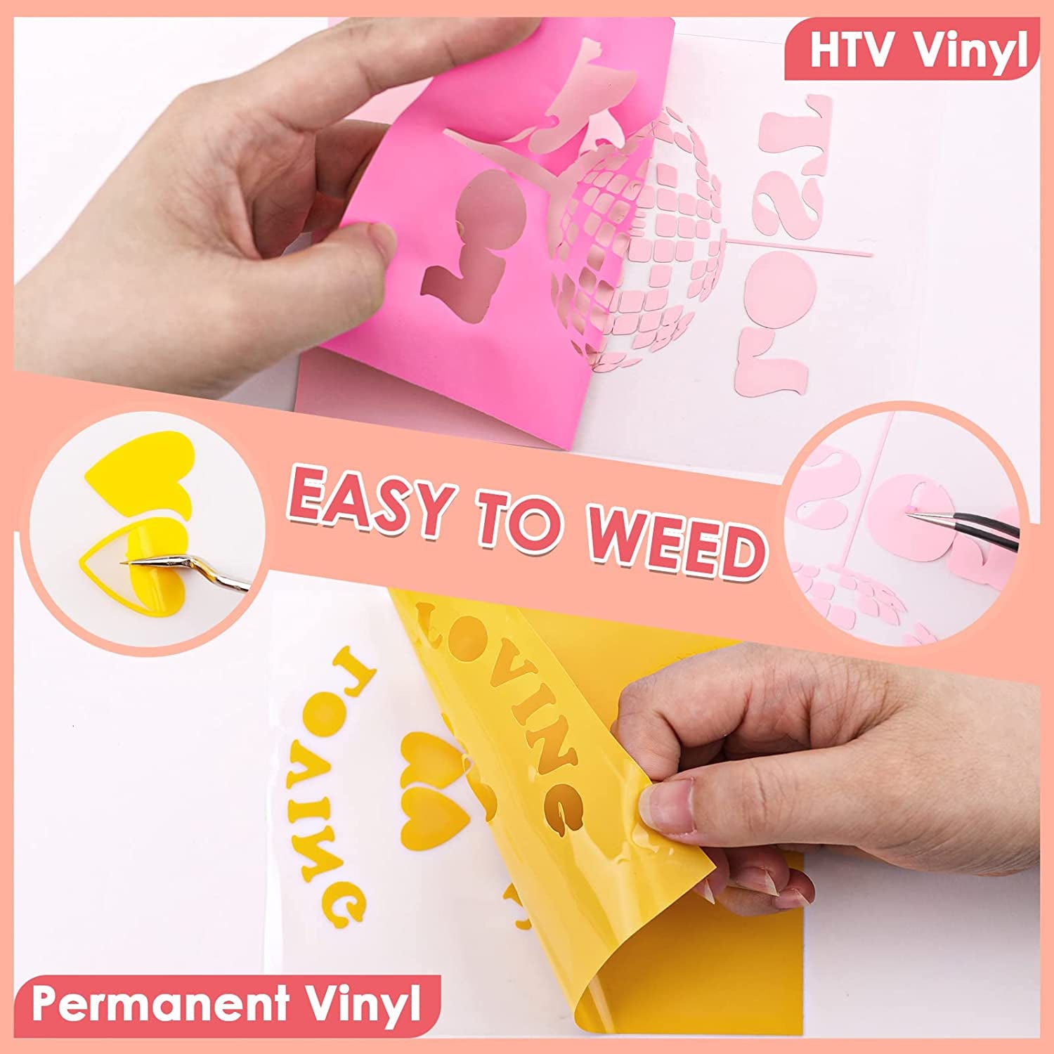 Accessories Bundle for Cricut Joy and Supplies Include Weeding Tools, Heat Transfer, Adhensive Vinyl Sheets for Starter Kit-38Pcs